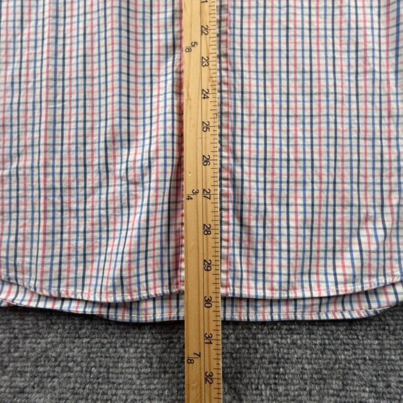 Brooks Brothers Pink Blue Check Long Sleeve Button Up Shirt Large Woven Cotton - Picture 4 of 14